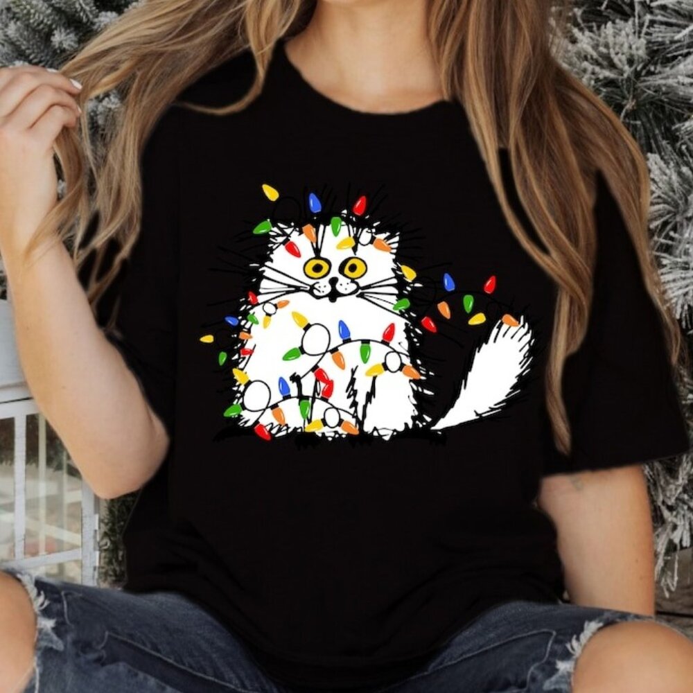 Christmas Funny Cat Shirt, Funny Cat Shirt, Cute Funny Cat Shirt